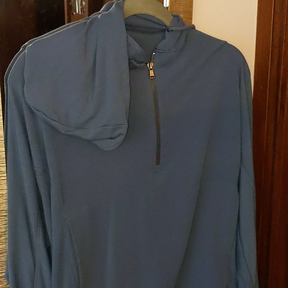 blue hoodie